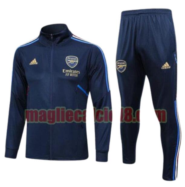 giacca sportiva con zip arsenal 2023-2024 blu zaffiro