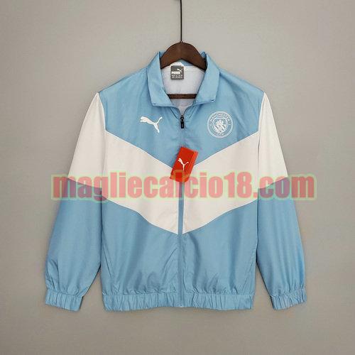 giacca a vento manchester city 2021-2022 blu e bianco