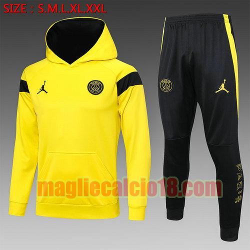 giacca con cappuccio zip intera paris saint germain 2023-2024 giallo