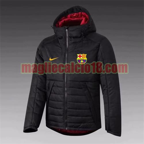 giacca in felpa di cotone giacca a poco prezzo barcellona 2021-2022 nike nero(rosso dentro il cappello) con cappuccio