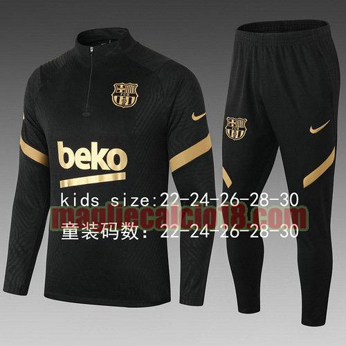 giacca sportiva con mezza zip barcellona 2022-2023 bambino oro nero