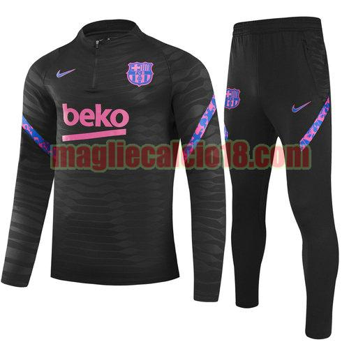 giacca sportiva con mezza zip barcellona 2022-2023 poco prezzo bambino nero