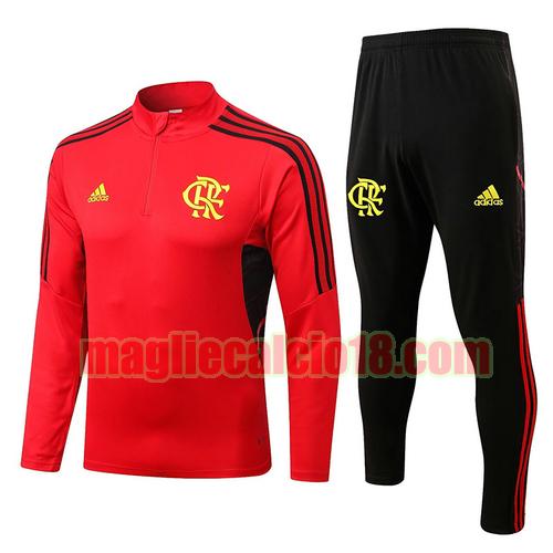 giacca sportiva con mezza zip flamengo 2022-2023 rosso