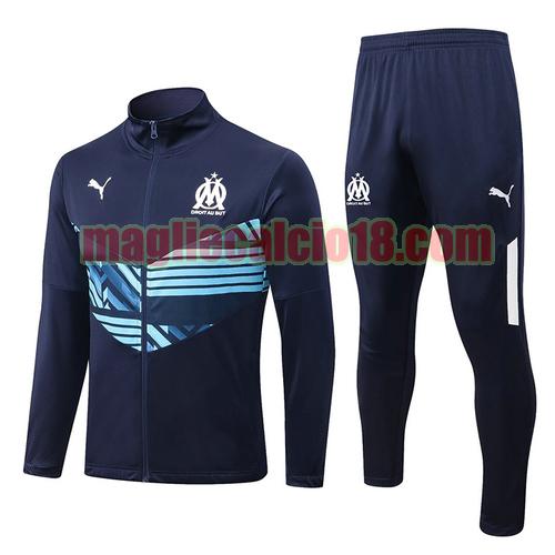 giacca sportiva con zip olympique marsiglia 2022-2023 blu reale