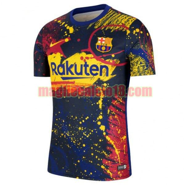 maglia barcellona 2020-2021 rosso giallo blu pre match