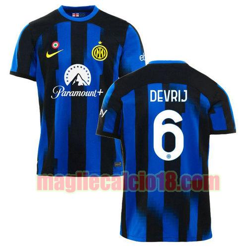 maglia inter milan 2023-2024 devrij 6 prima