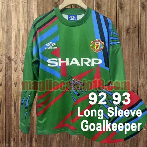 maglia manchester united 1992-1993 verde manica lunga portiere