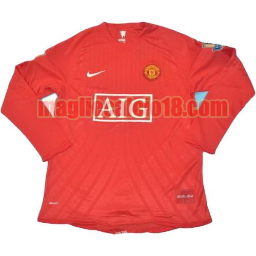 maglia manchester united 2007-2008 prima divisa manica lunga