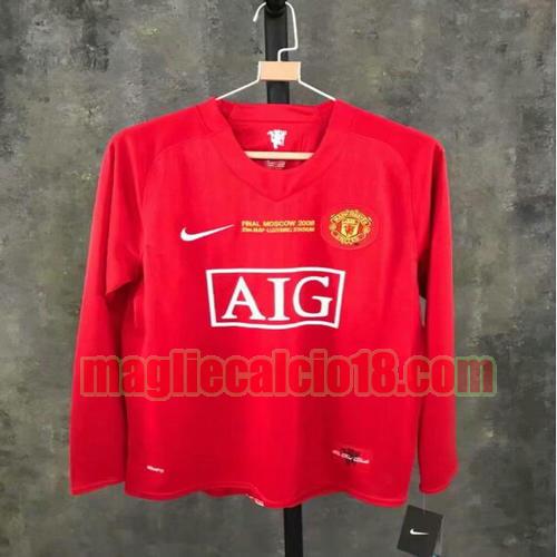 maglia manchester united 2007-2008 primera hombre manica lunga