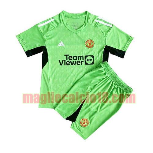 maglia manchester united 2023-2024 bambino verde portiere