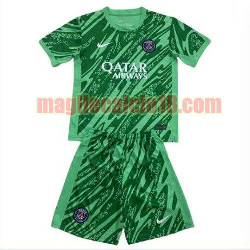 maglia paris saint germain 2024-2025 verde bambino portiere