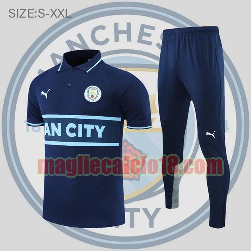 maglia polo calcio manchester city 2022-2023 blu reale