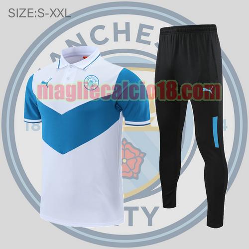 maglia polo calcio manchester city 2022-2023 strisce bianche e blu