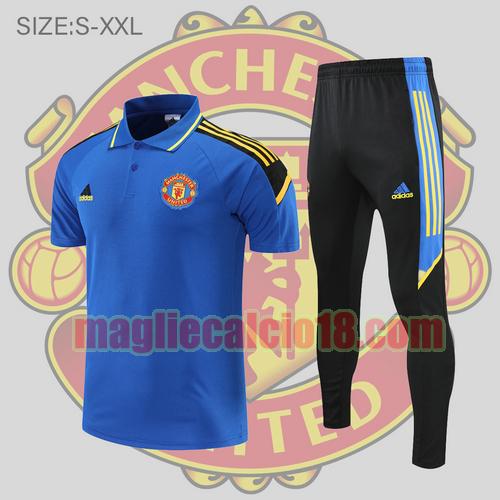 maglia polo calcio manchester united 2022-2023 blu scuro