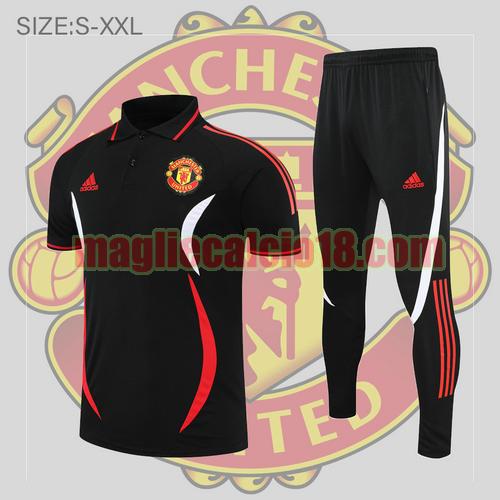 maglia polo calcio manchester united 2022-2023 nero