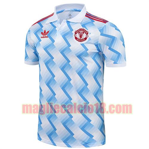 maglia polo manchester united 2021-2022 blu bianco