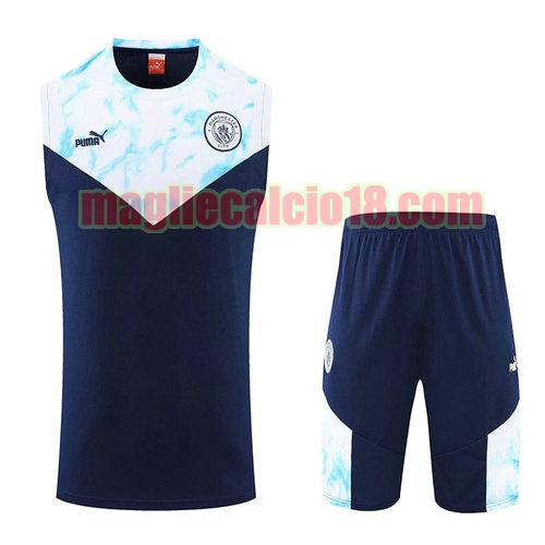 pantaloncini + canotta manchester city 2022-2023 blu e bianco