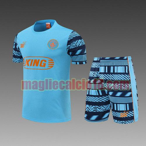 pantaloncini + maniche corte manchester city 2022-2023 blu