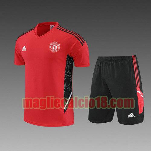 pantaloncini + maniche corte manchester united 2022-2023 rosso