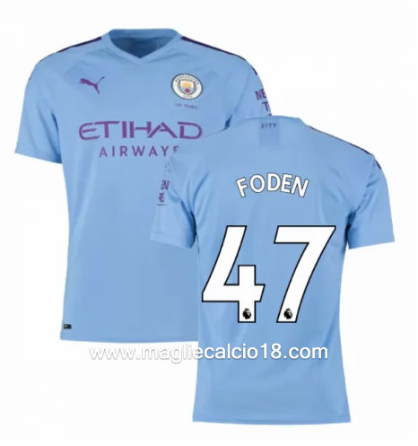 Prima divisa maglia manchester city FODEN 2019-2020