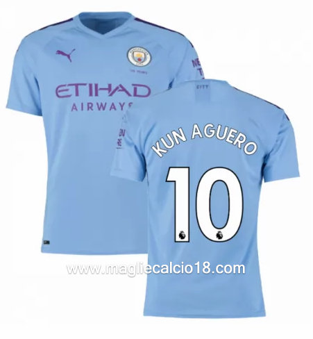 Prima divisa maglia manchester city KUN AGUERO 2019-2020