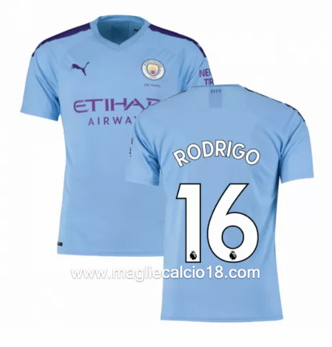 Prima divisa maglia manchester city Rodrigo 2019-2020