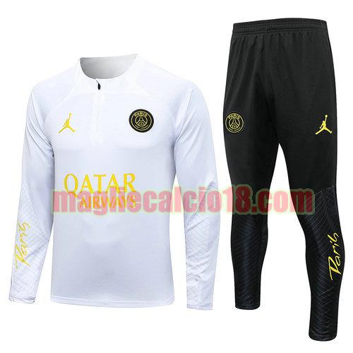 tuta con mezza zip paris saint germain 2023-2024 bianco