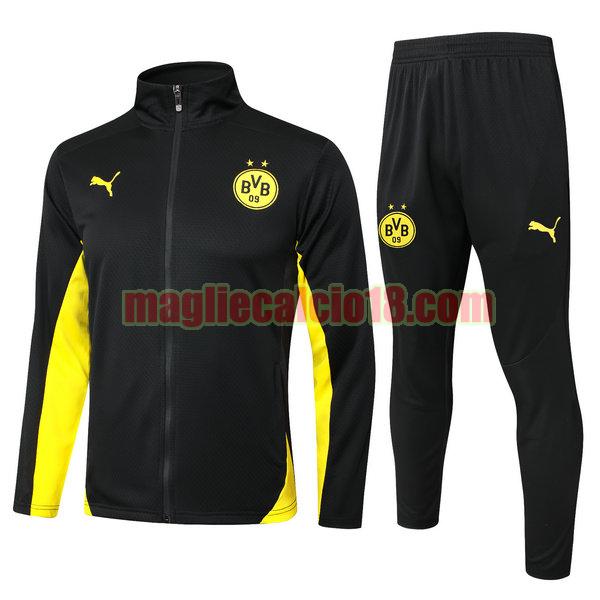 tuta sportiva borussia dortmund 2024 2025 long zipper nero completo