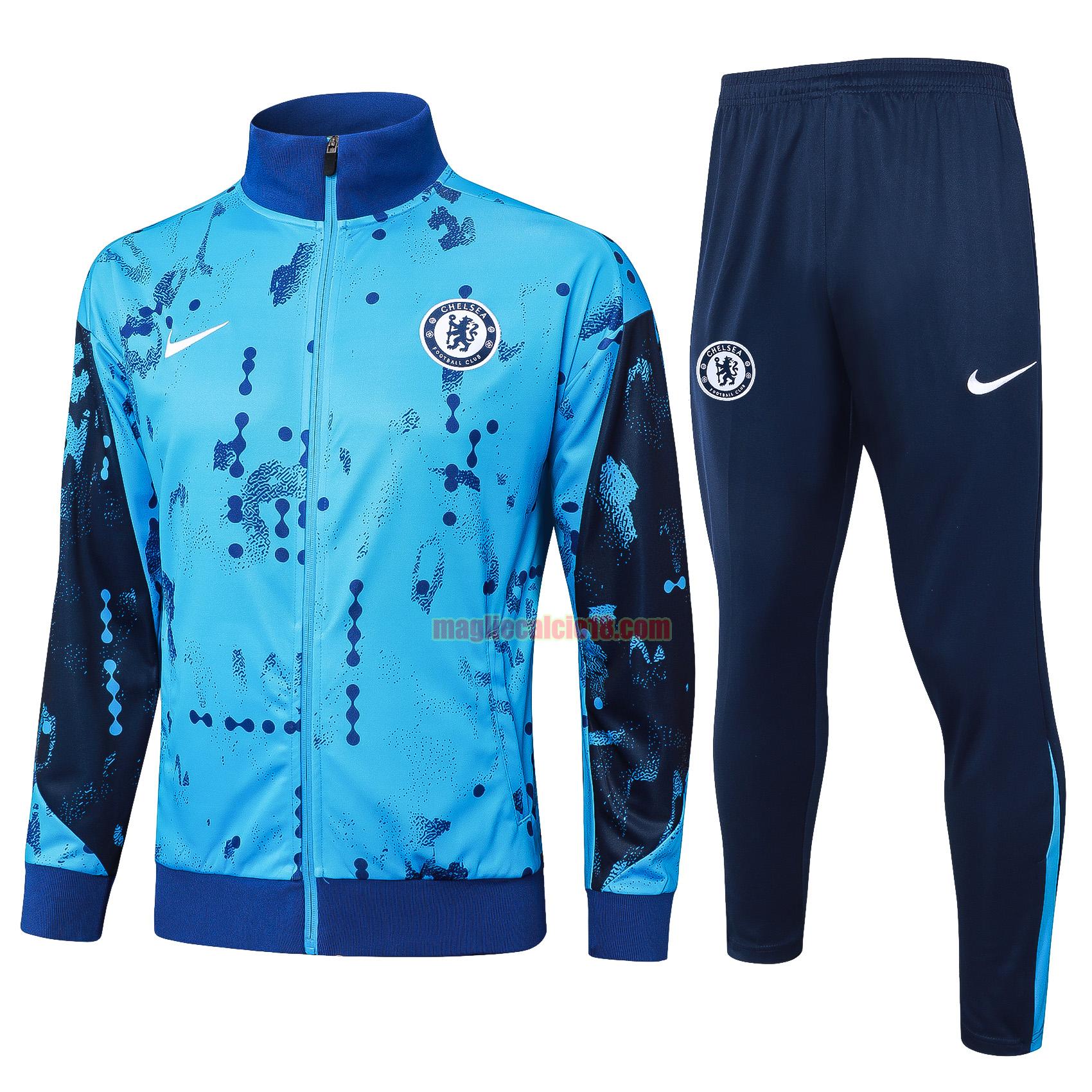 tuta sportiva chelsea 2024 2025 long zipper blu completo