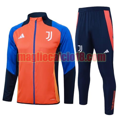 tuta sportiva juventus 2024 2025 long zipper bambino arancione completo