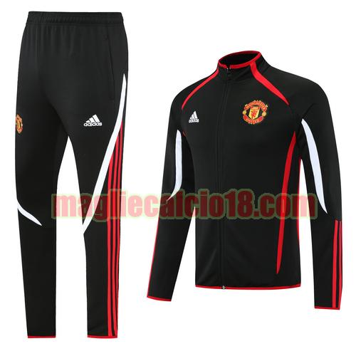 tuta sportiva manchester united 2022 nero edizione commemorativa