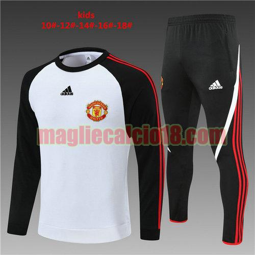 tuta sportiva round neck manchester united 2022-2023 bambino bianco