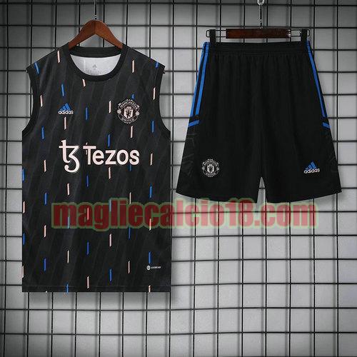 vests calcio manchester united 2023 completo nero a poco prezzo